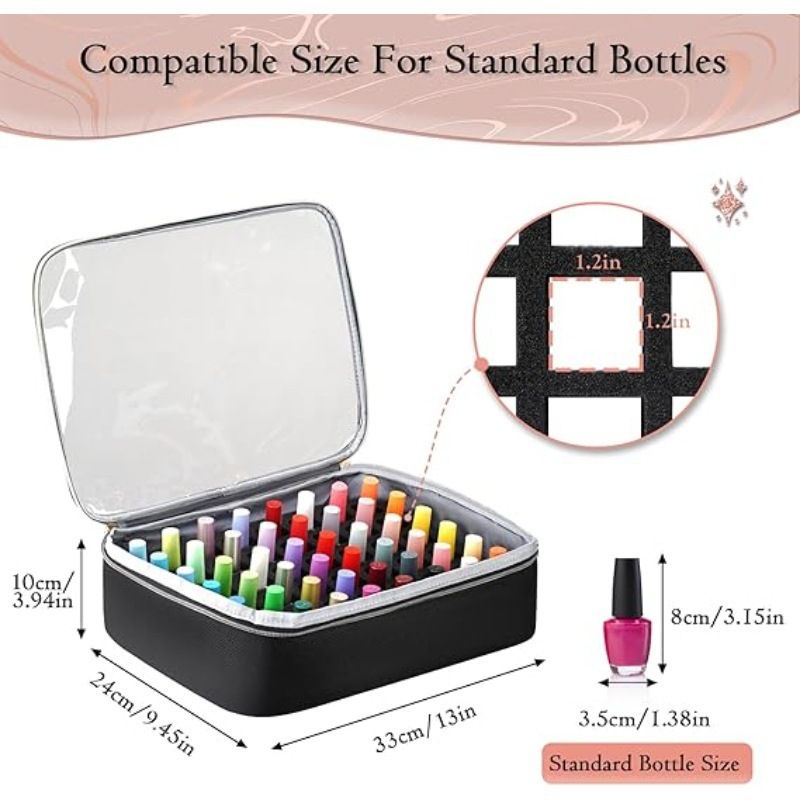 Large Capacity Nail Polish Organizer Bag Double Layer Portable Storage Case view 2