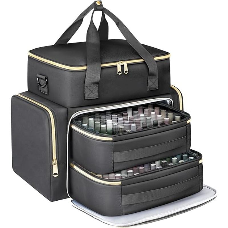 Large Capacity Nail Polish Organizer Bag Double Layer Portable Storage Case view 5