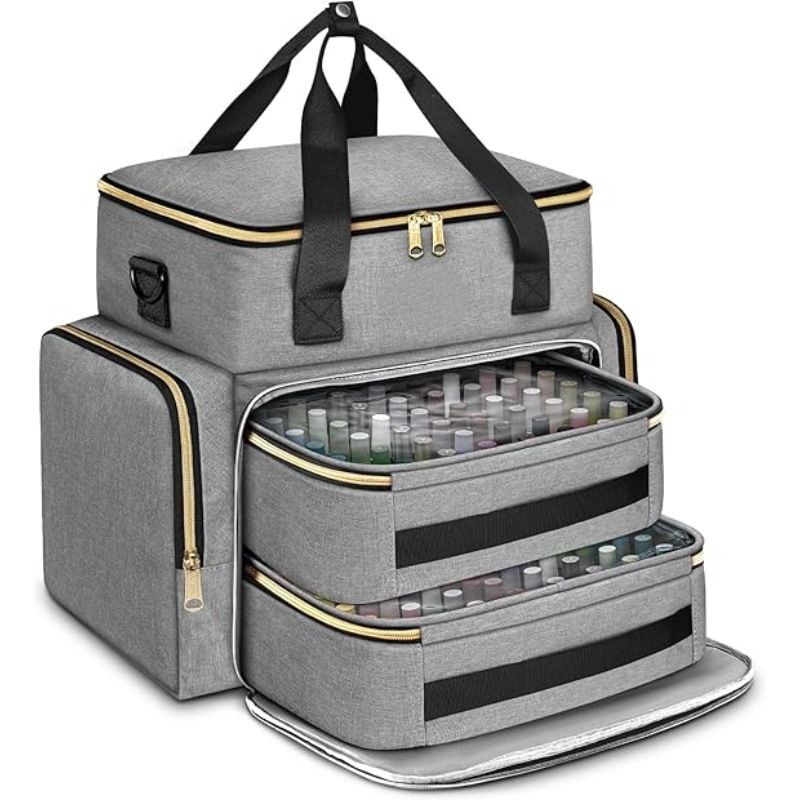 Large Capacity Nail Polish Organizer Bag Double Layer Portable Storage Case view 6