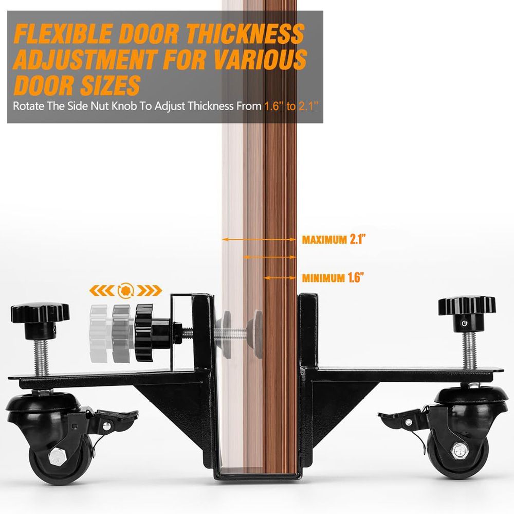 Adjustable Door Installation Roller Tool with 360° Swivel Brake Casters view 6