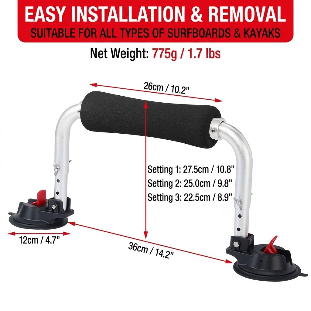 Heavy-Duty Kayak Roof Load Assist with Suction Cup Mount view 2