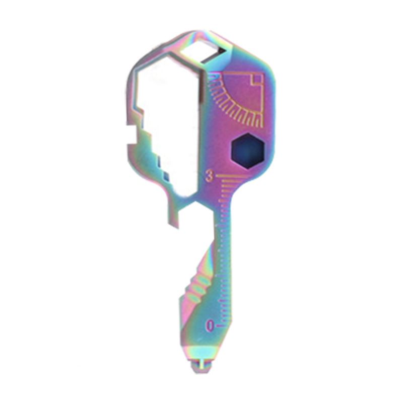 Portable Key-Shaped Multifunctional Tool with Wrench Bottle Opener Ruler File — image 1
