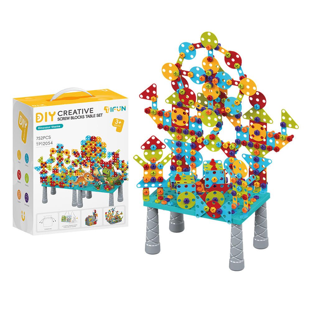 DIY Creative Screw Puzzle Building Block Table Set for Kids Ages 3+ view 2