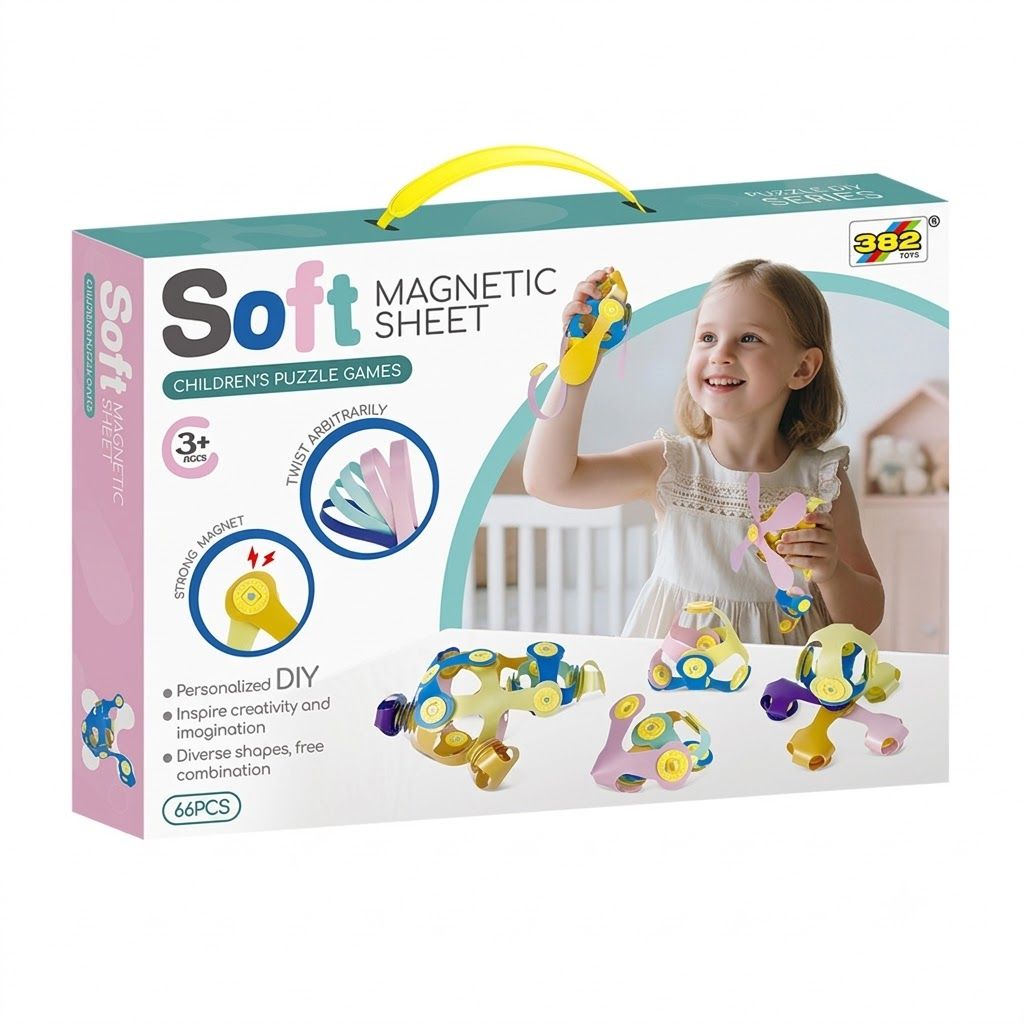 Kids 3D Soft Magnetic Building Tiles Toy Set view 2