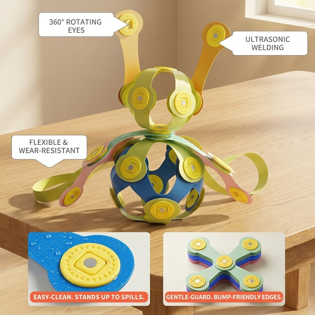 Kids 3D Soft Magnetic Building Tiles Toy Set view 5