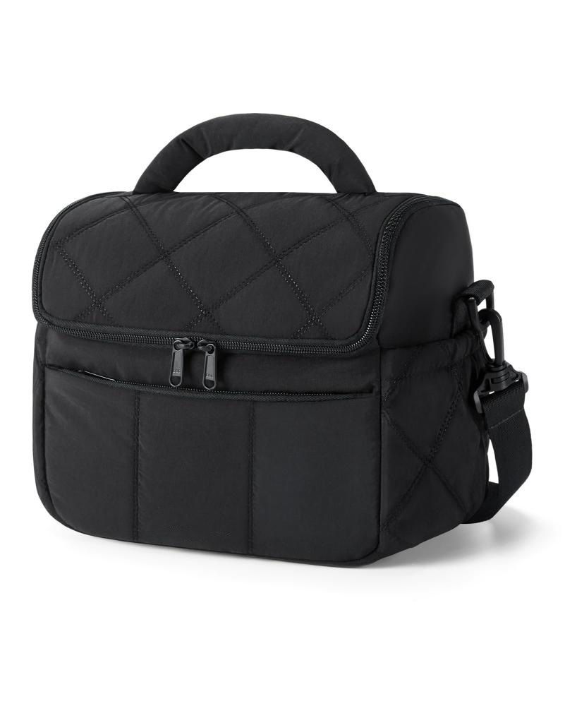 Quilted Insulated Lunch Bag with Adjustable Shoulder Strap — image 1