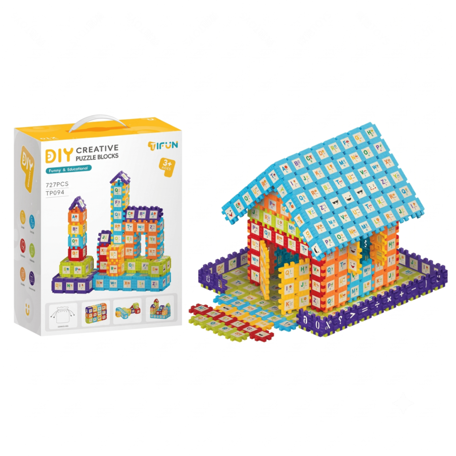 Creative DIY Puzzle Building Blocks Set for Kids Ages 3+ – Colorful view 2