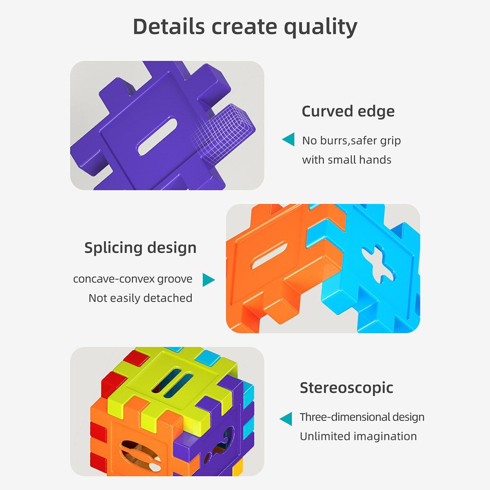Creative DIY Puzzle Building Blocks Set for Kids Ages 3+ – Colorful view 5