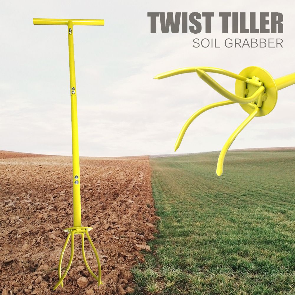 Manual Twist Tilling Soil Claw Garden Cultivator with T-Handle and Adjustable view 3