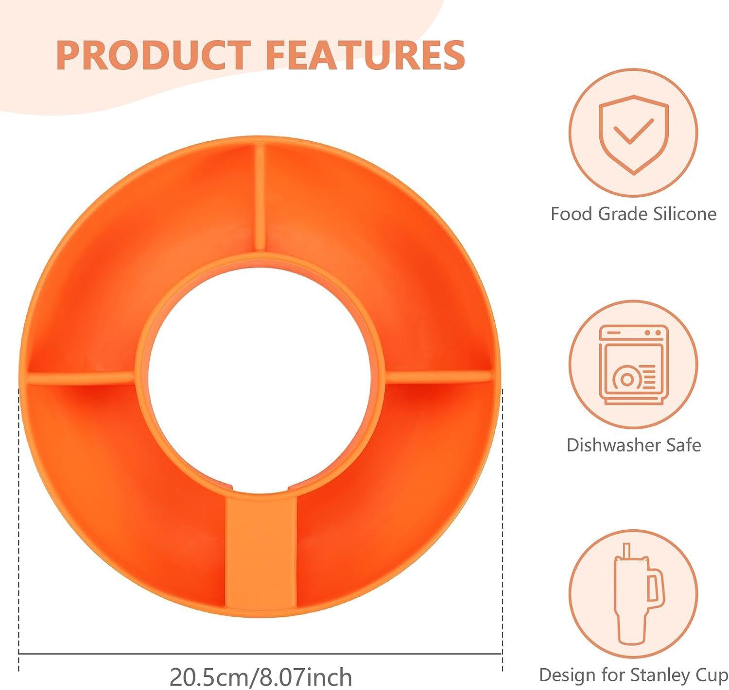 Food-Grade Silicone Snack Tray Ring for 40 oz Handled Tumbler view 13