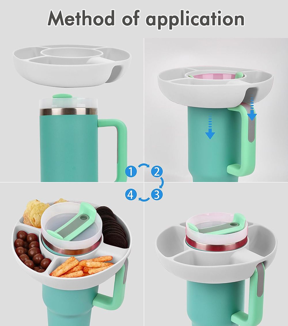 Food-Grade Silicone Snack Tray Ring for 40 oz Handled Tumbler view 8