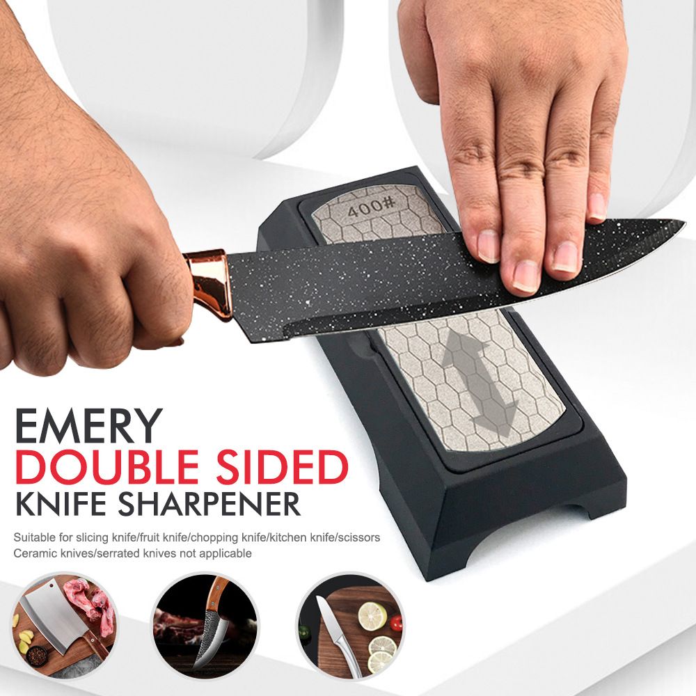 Double-Sided Diamond Sharpening Stone Knife Sharpener with Non-Slip Base for view 3
