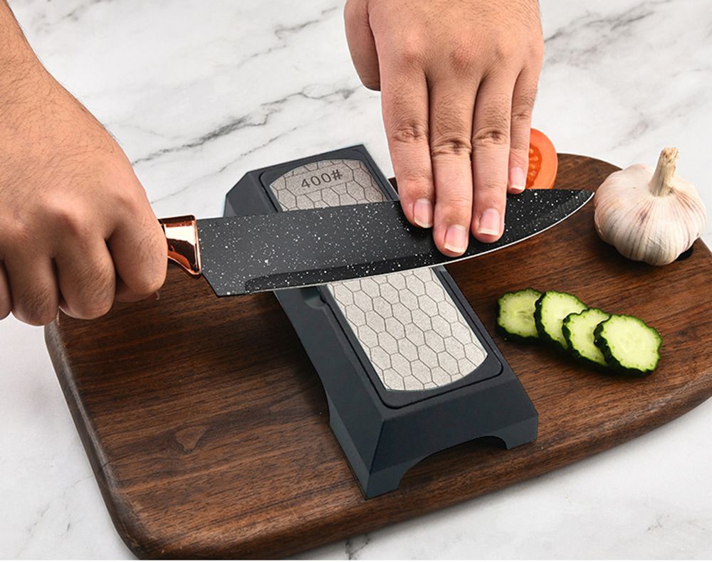 Double-Sided Diamond Sharpening Stone Knife Sharpener with Non-Slip Base for view 7