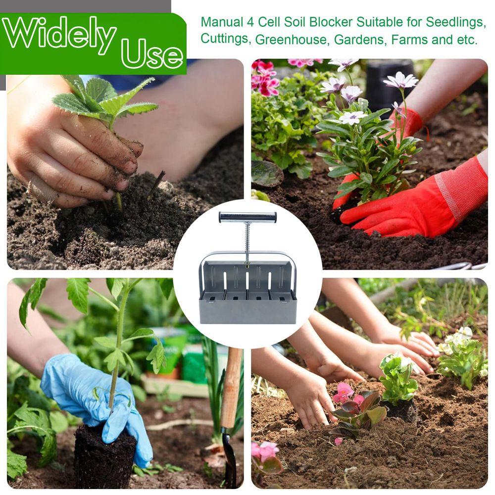 Manual 4-Cell Soil Block Maker for Seed Starting view 7