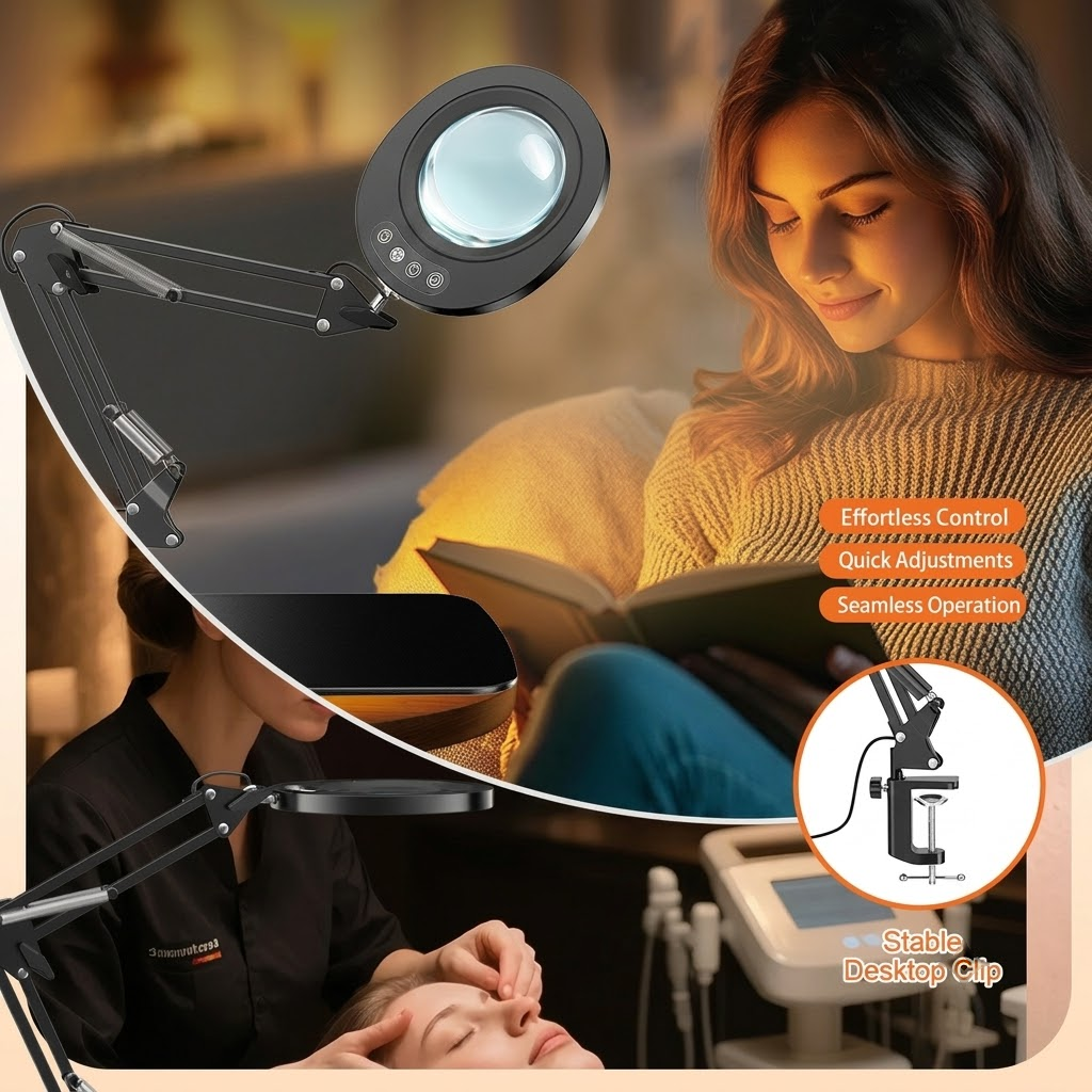 Professional 10X Magnifying Desk Lamp with Adjustable Swing Arm view 10