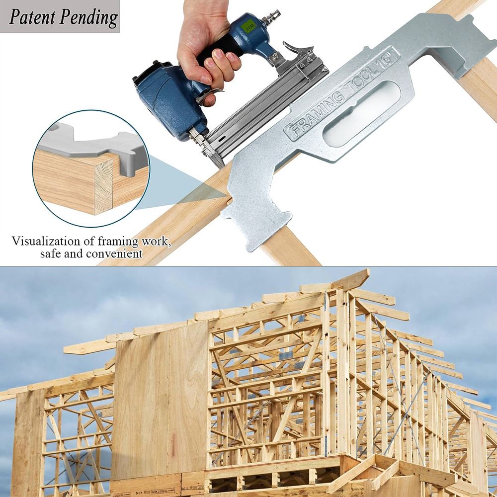 Woodworking Framing Spacer Tool with Bridge Design for Fast Stud Layout and view 3