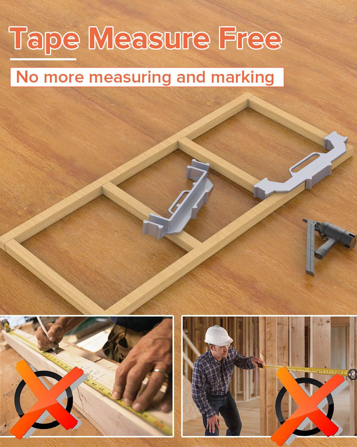 Woodworking Framing Spacer Tool with Bridge Design for Fast Stud Layout and view 5