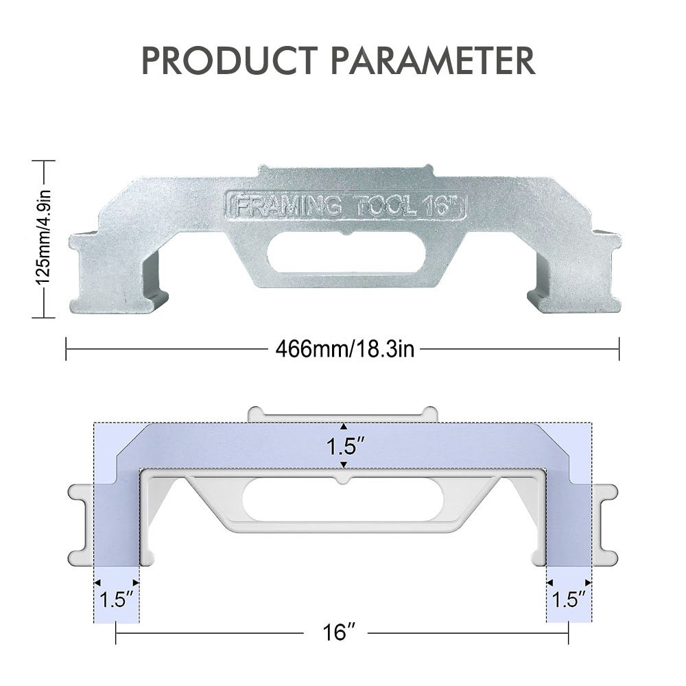 Woodworking Framing Spacer Tool with Bridge Design for Fast Stud Layout and view 11
