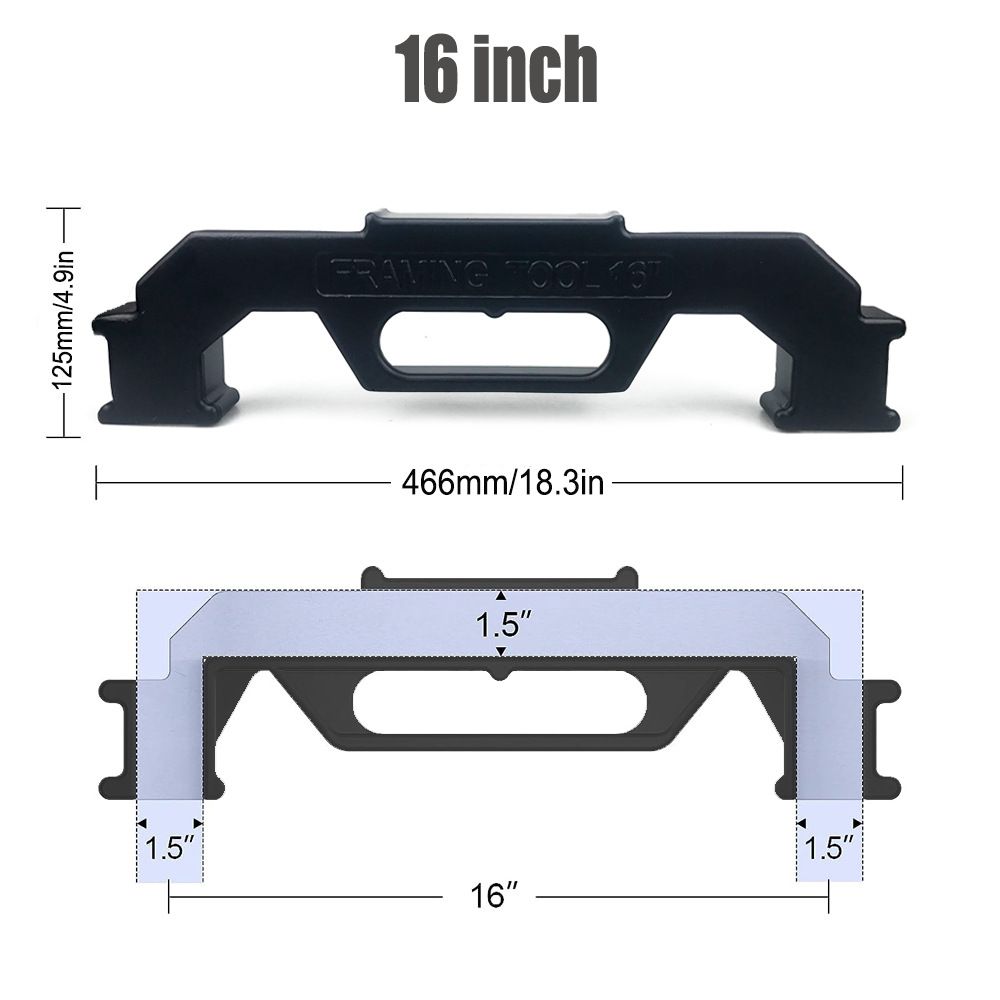 Woodworking Framing Spacer Tool with Bridge Design for Fast Stud Layout and view 12