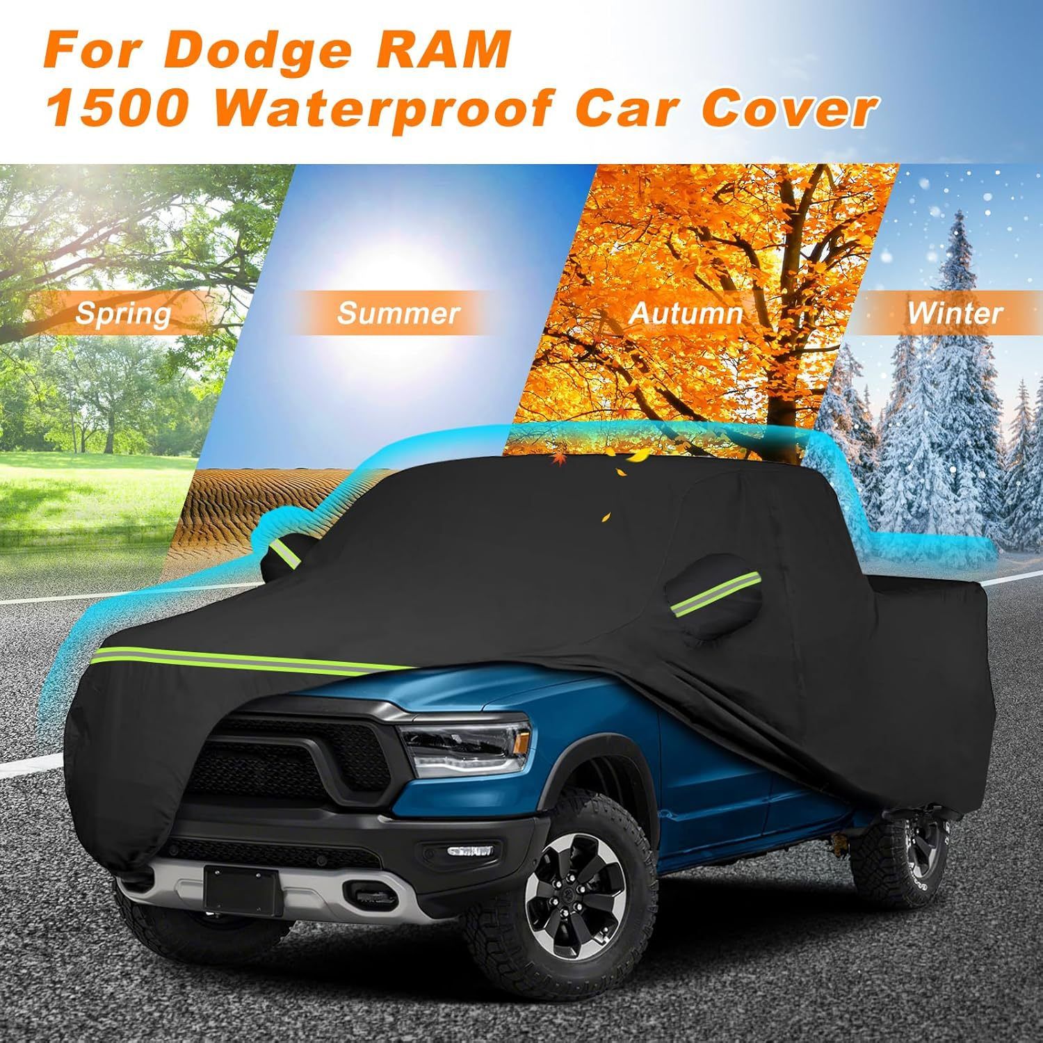 All-Weather Pickup Truck Cover with Reflective Strips view 7