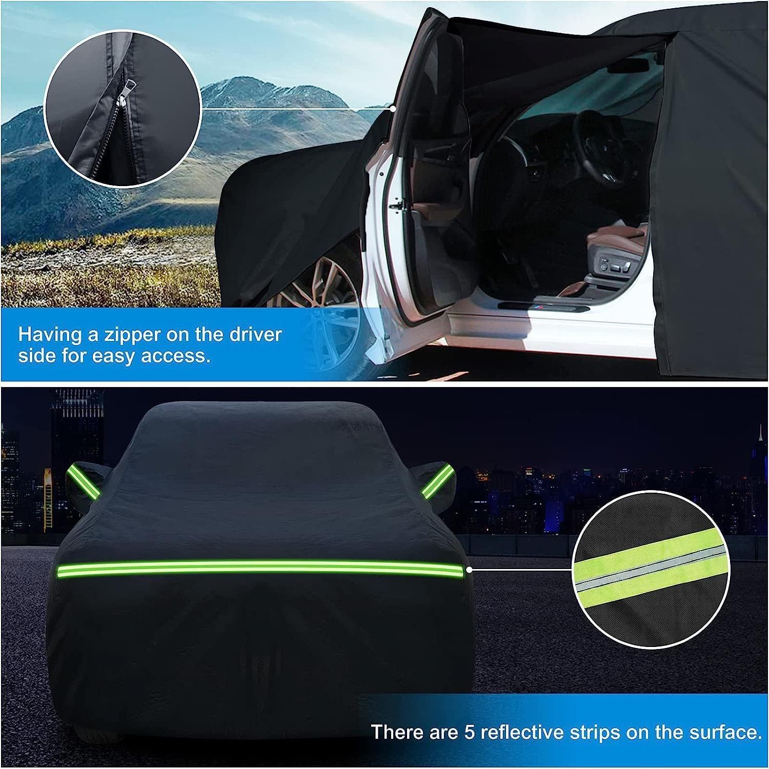 All-Weather Pickup Truck Cover with Reflective Strips view 4