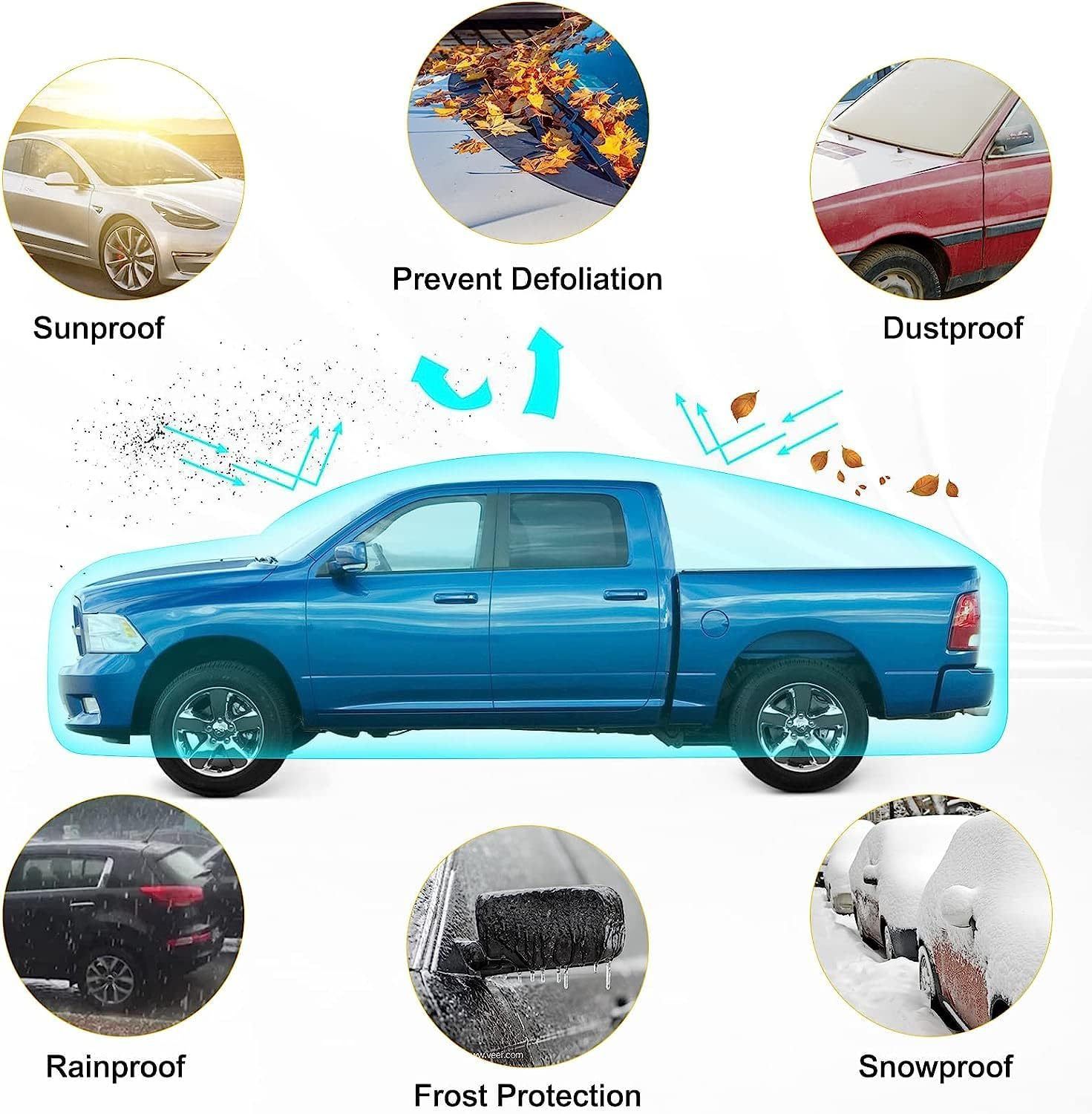 All-Weather Pickup Truck Cover with Reflective Strips view 6