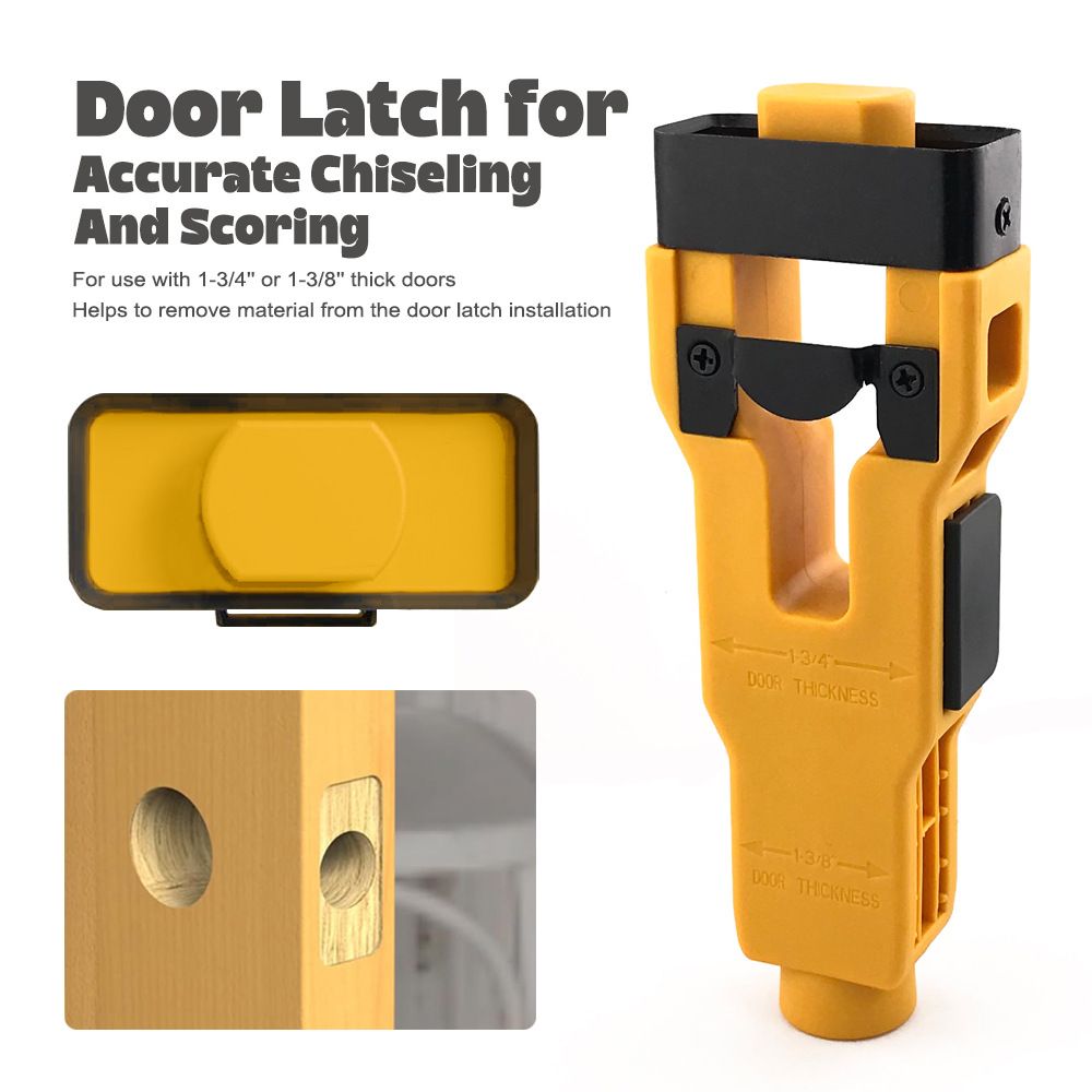 Door Latch Mortise Jig Template Tool with Dual Blades for Precise Lock view 2