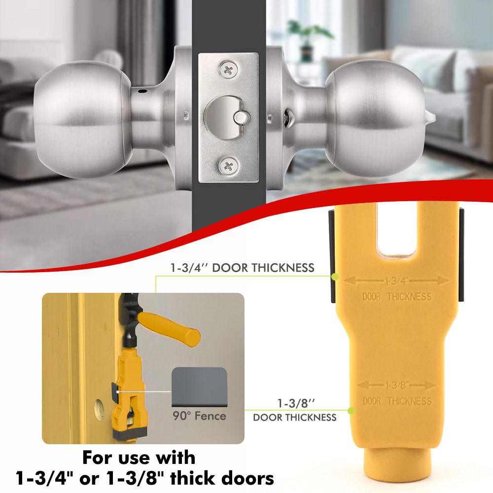 Door Latch Mortise Jig Template Tool with Dual Blades for Precise Lock view 4