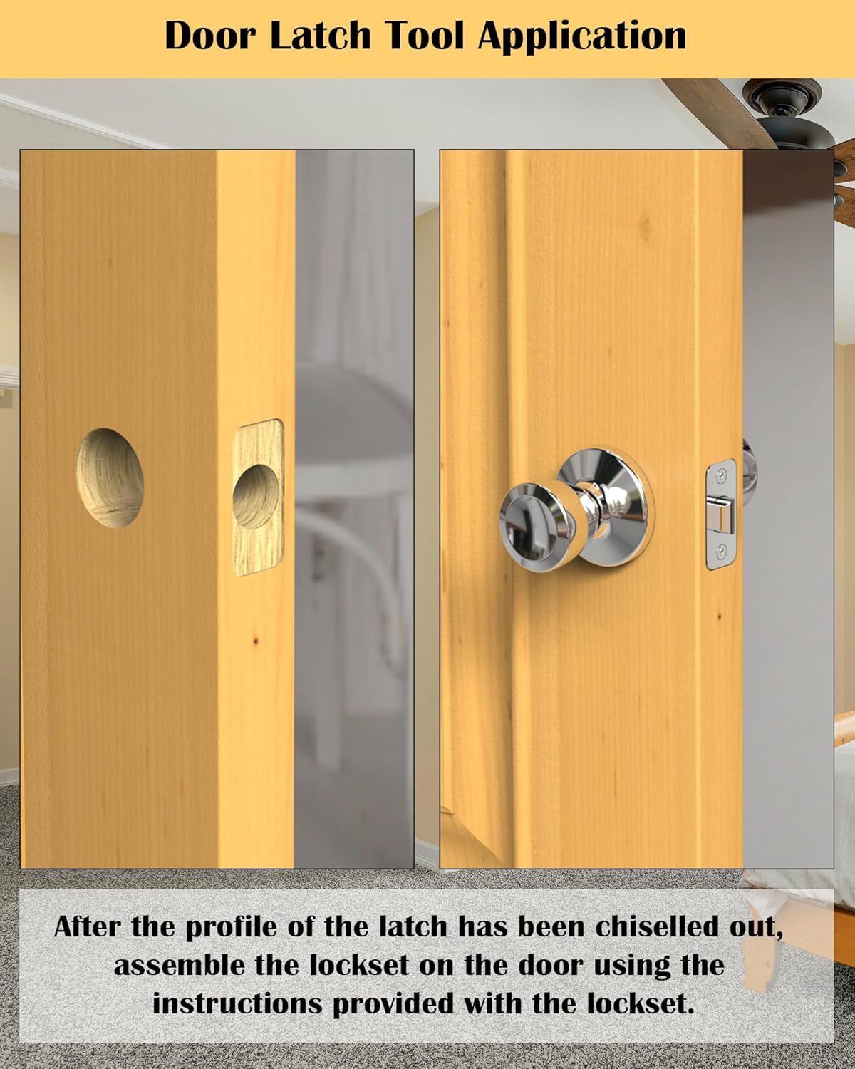 Door Latch Mortise Jig Template Tool with Dual Blades for Precise Lock view 7
