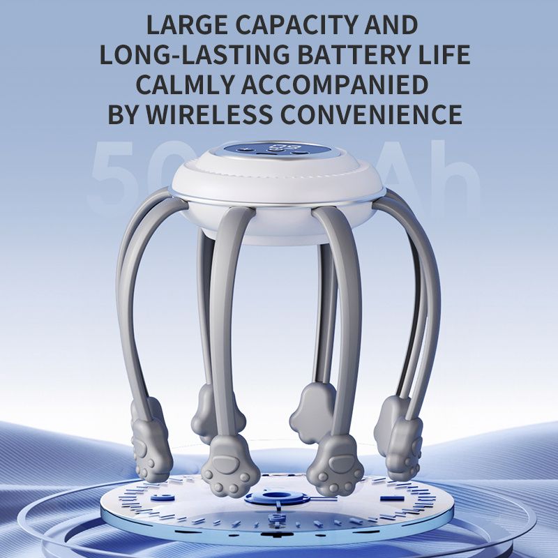 Wireless Octopus Head Massager with USB Charging – Ergonomic Scalp Relaxation view 9
