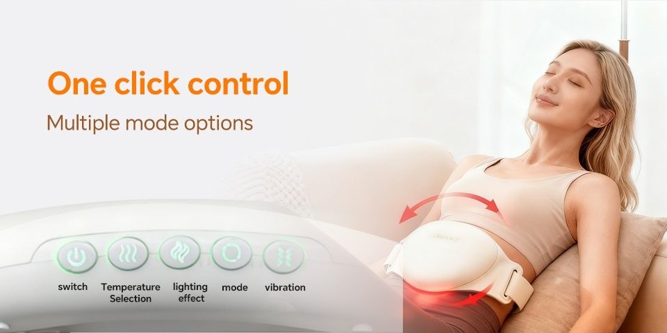 White abdominal massage belt view 3
