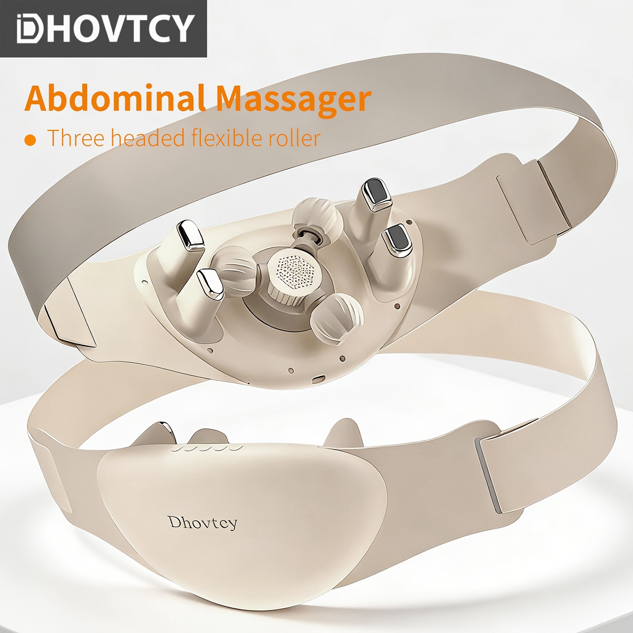 White abdominal massage belt view 12