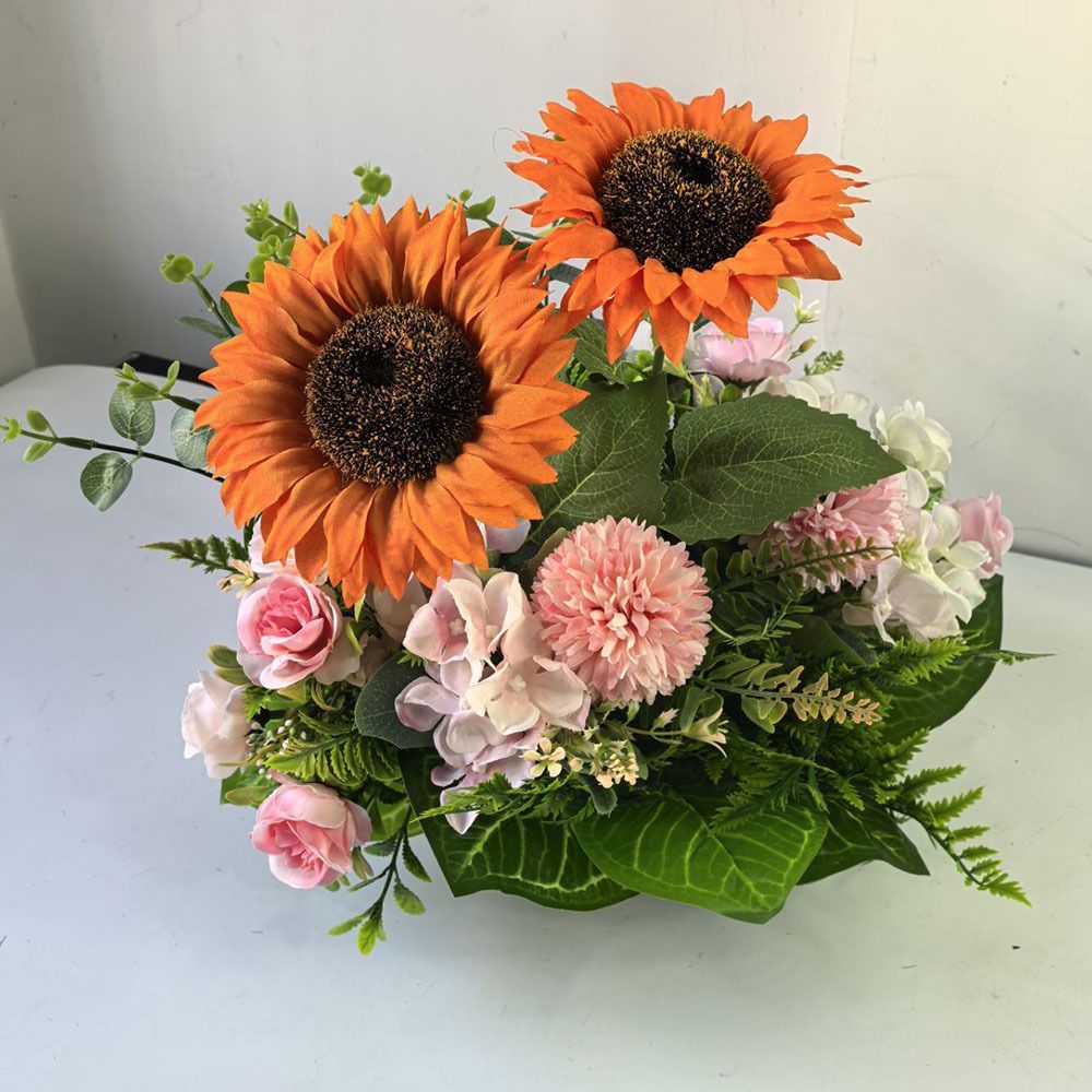 Artificial Flower Arrangement Fake Lilies And Roses Home Decor Accents Garden view 10