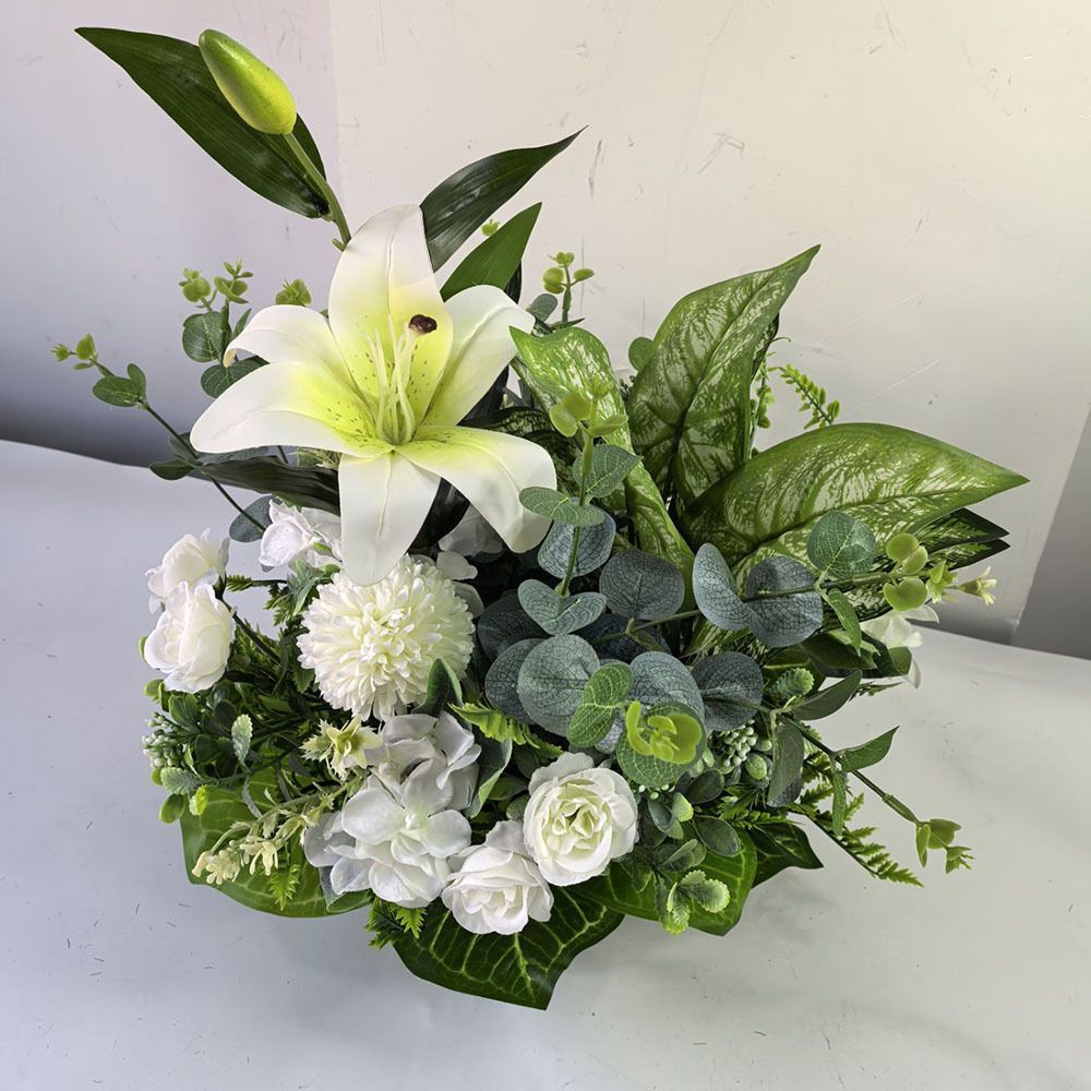 Artificial Flower Arrangement Fake Lilies And Roses Home Decor Accents Garden view 7