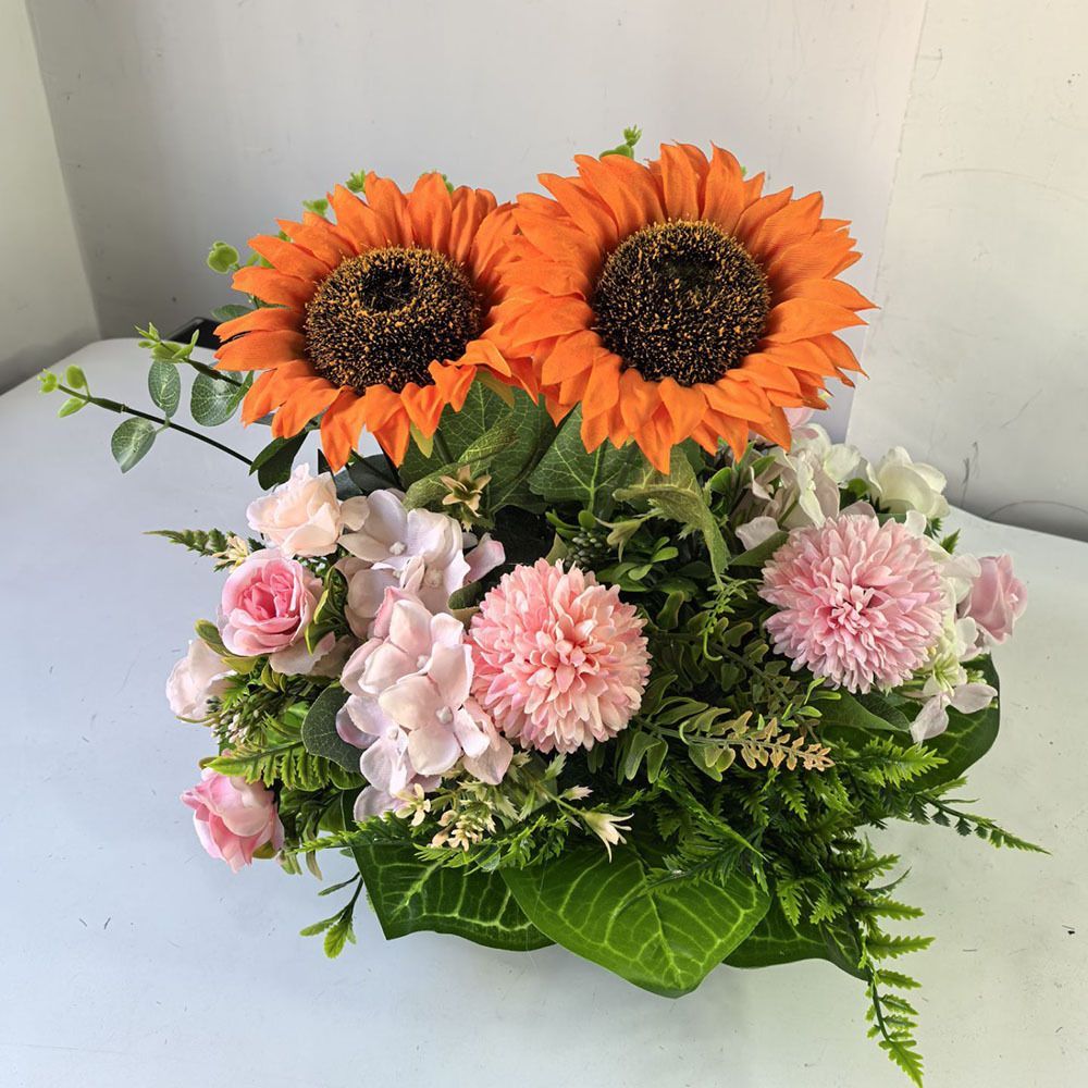 Artificial Flower Arrangement Fake Lilies And Roses Home Decor Accents Garden view 14
