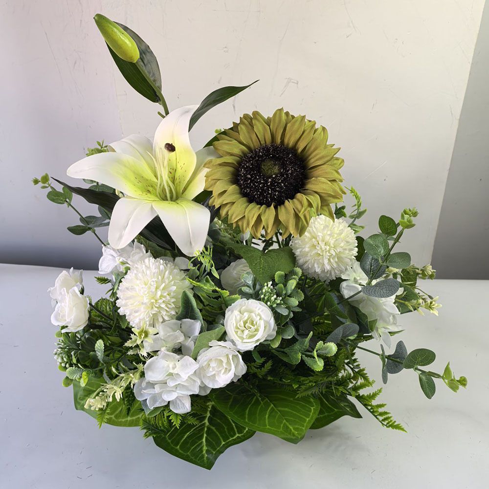 Artificial Flower Arrangement Fake Lilies And Roses Home Decor Accents Garden view 5
