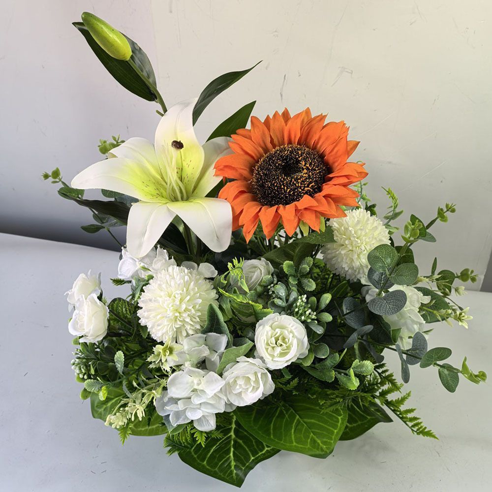 Artificial Flower Arrangement Fake Lilies And Roses Home Decor Accents Garden view 13
