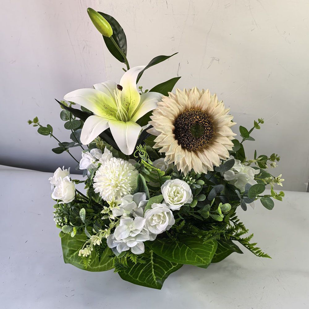 Artificial Flower Arrangement Fake Lilies And Roses Home Decor Accents Garden — image 1