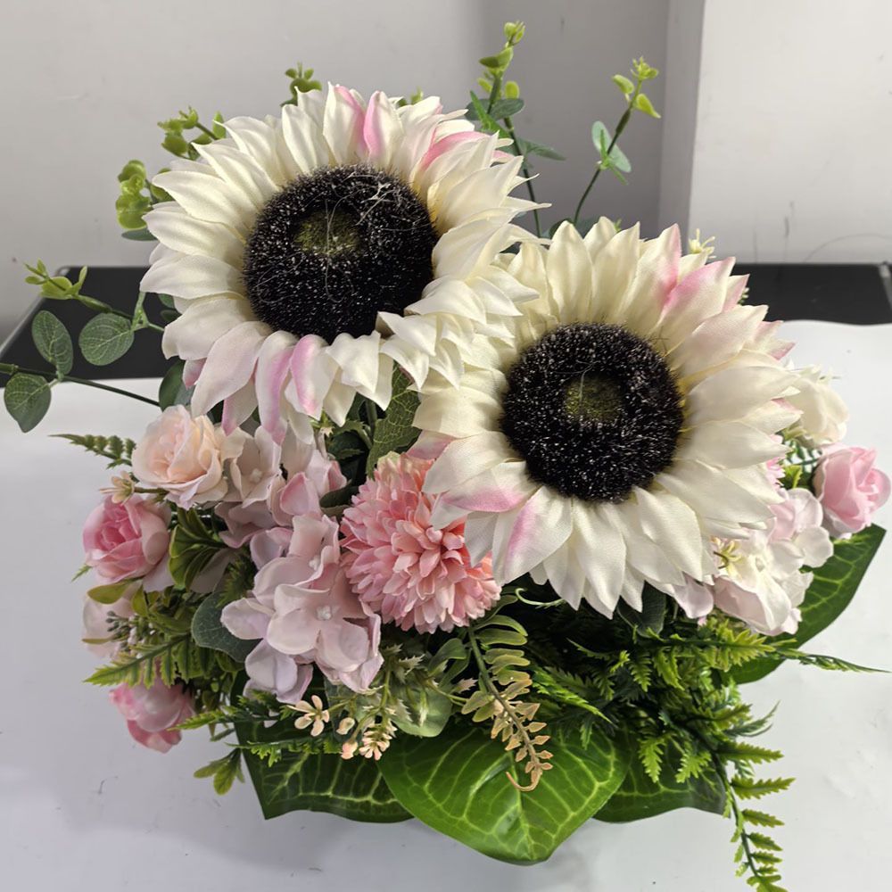 Artificial Flower Arrangement Fake Lilies And Roses Home Decor Accents Garden view 9