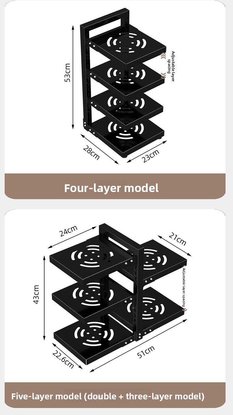 Black Beige 5-layer pot rack view 8