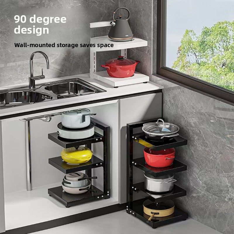 Black Beige 5-layer pot rack view 9