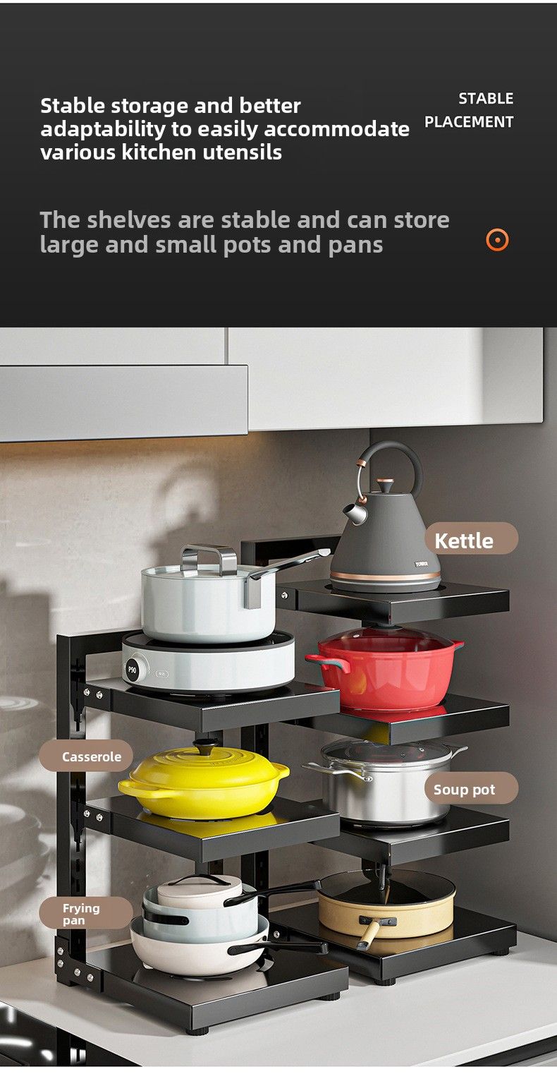 Black Beige 5-layer pot rack view 11