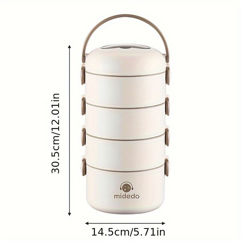 Beige Pink 4-layer lunch box view 2