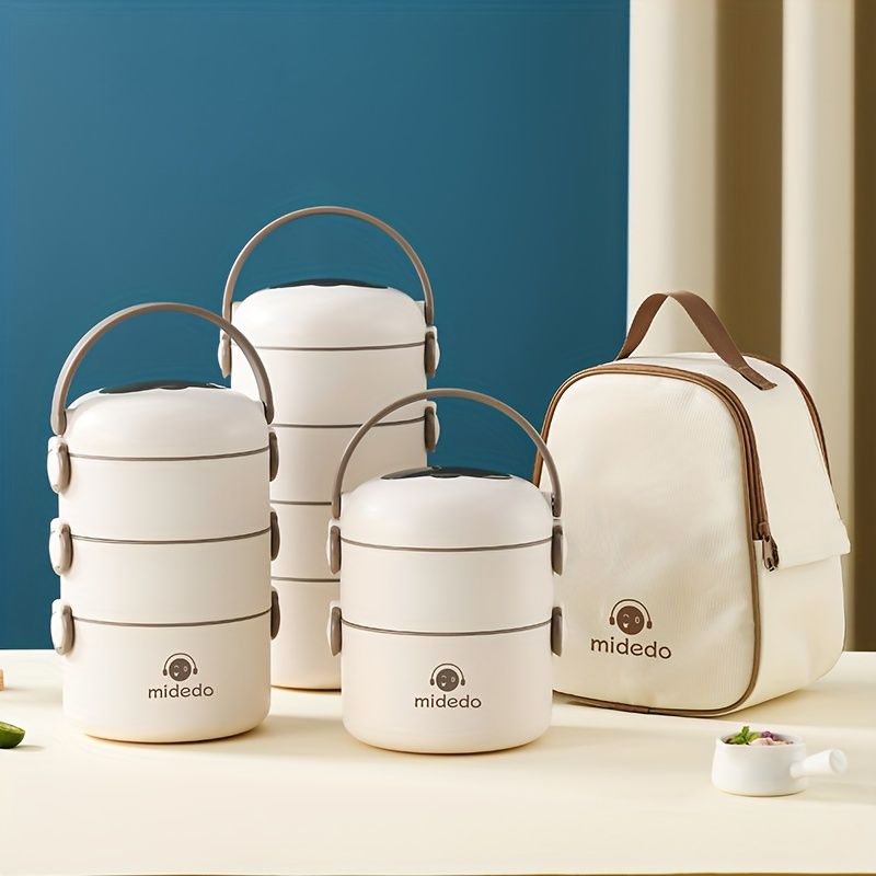 Beige Pink 4-layer lunch box view 3