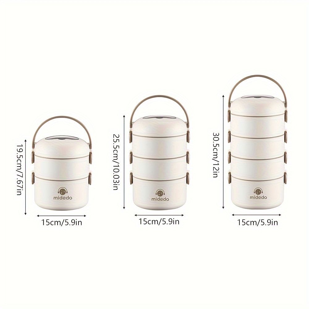 Beige Pink 4-layer lunch box view 5