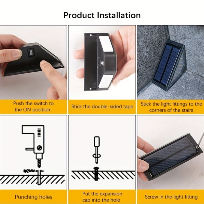 Black Solar-Powered Night Lights LED Night Lights 8-Pack Night Lights Garden view 4