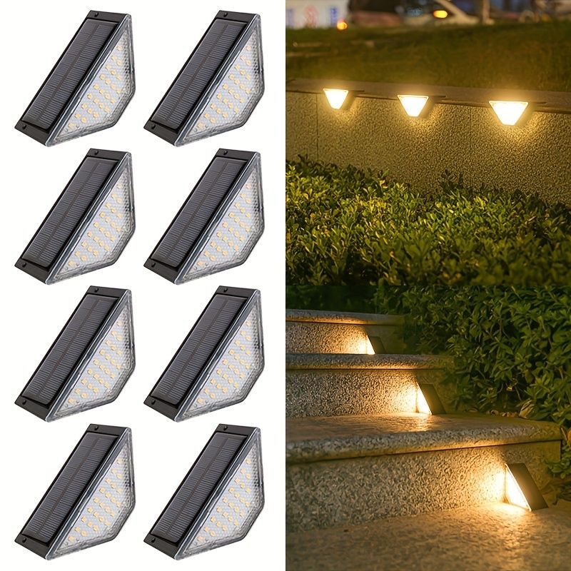 Black Solar-Powered Night Lights LED Night Lights 8-Pack Night Lights Garden view 10