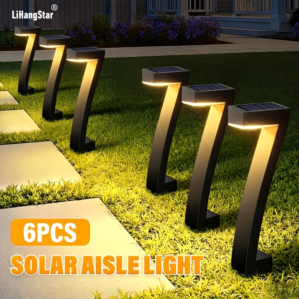 Black Outdoor Garden Pathway Lights Set Of 6 Garden Lighting Outdoor Illumination view 6