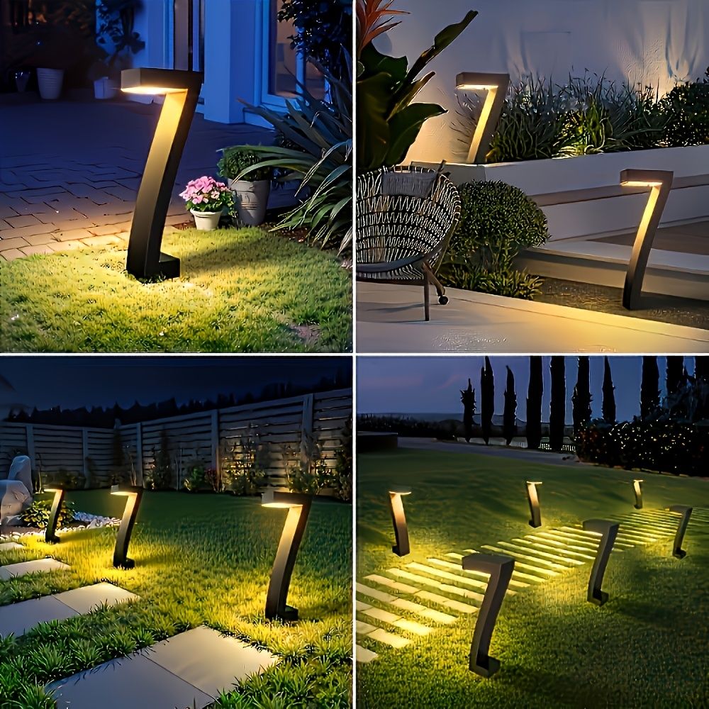 Black Outdoor Garden Pathway Lights Set Of 6 Garden Lighting Outdoor Illumination view 8