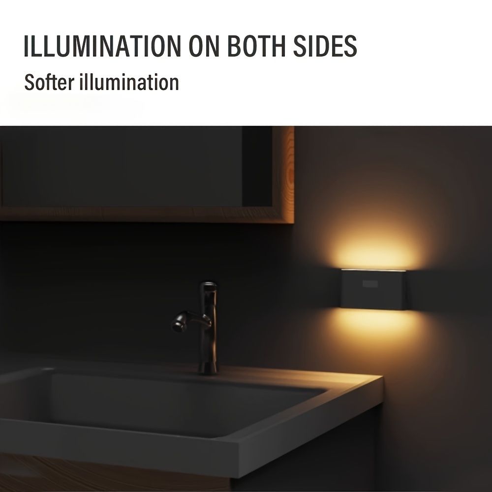 White Black Smart Sensor Night Light USB Charging Night Light Automatic Night